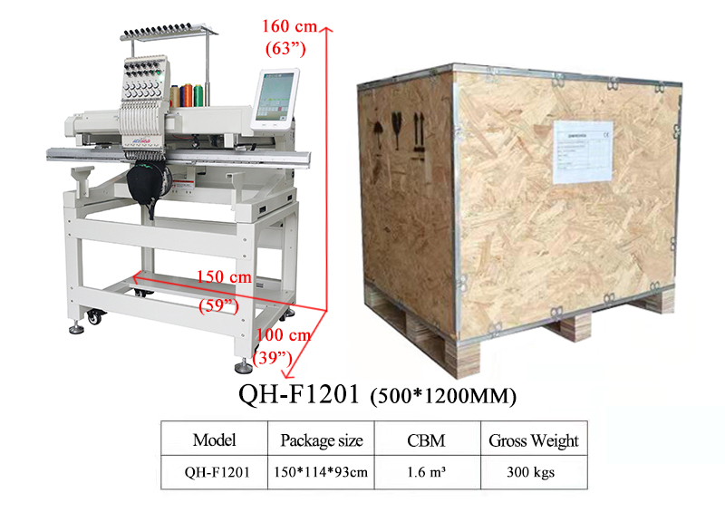 Professional Single Head 12/15 Needles Large Area Flat Embroidery Machine
