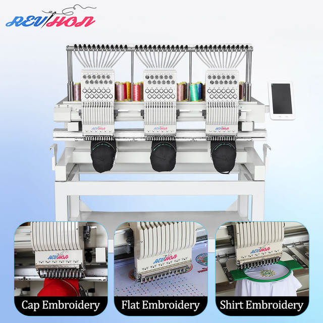 High Quality Intelligent Multifunctional Convenient 3 Heads Automated Embroidery Machine