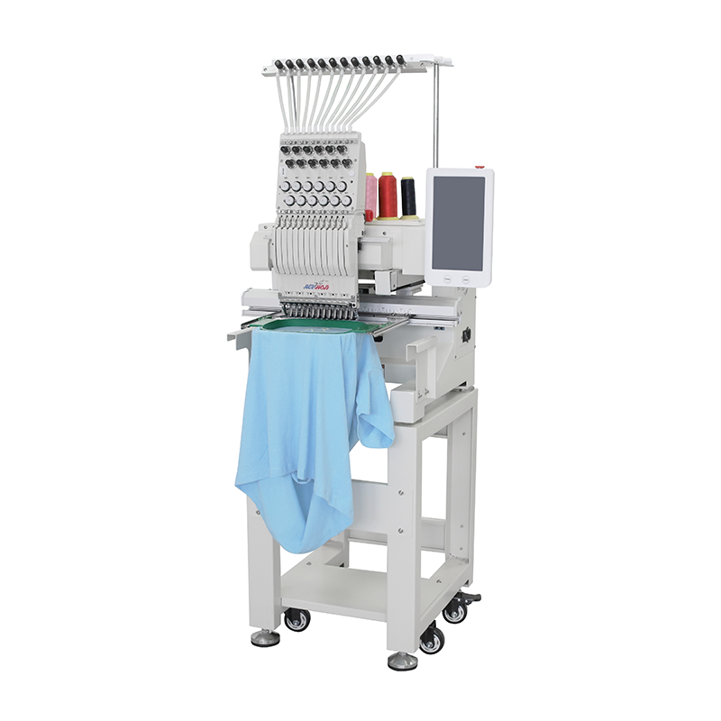 Commercial embroidery machine maintenance setup
