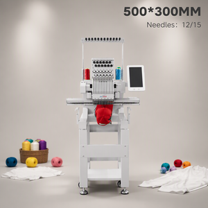 12/15-Needle Single Head Computerized Embroidery Machines for Small Businesses and Workshops