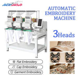 High Precision Intelligent Multifunctional Convenient 3 Heads Automated Embroidery Machine