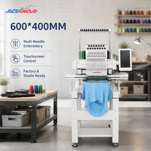 Revhon 1 Head Cap Embroidery Machine 1200 RPM High Speed 400x600mm Large Area Commercial Computerized Embroidery Machine