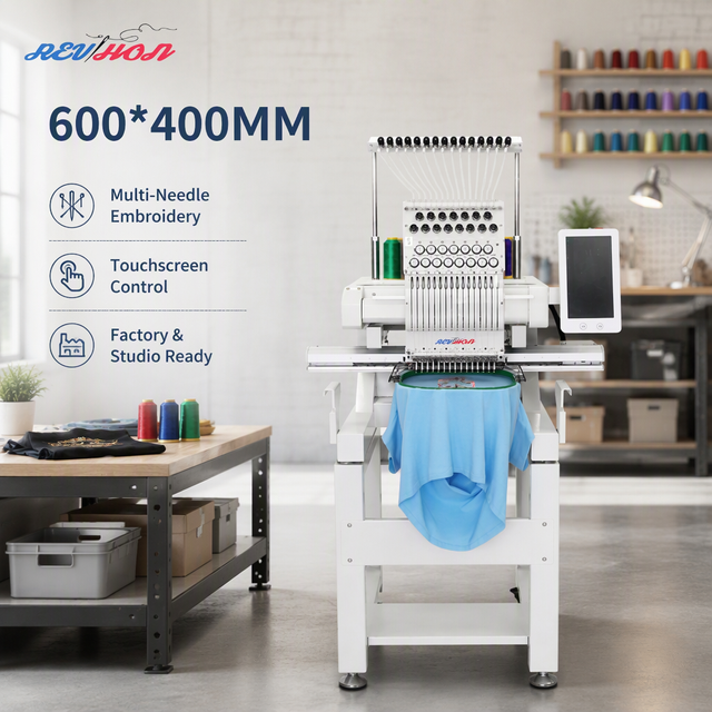 Revhon 1 Head Cap Embroidery Machine 1200 RPM High Speed 400x600mm Large Area Commercial Computerized Embroidery Machine